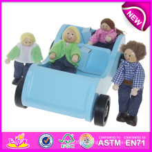 Coche de juguete de madera nuevo y popular para niños, juego de roles Coche de juguete para niños, coche y juguete de muñeca para bebé W04A084